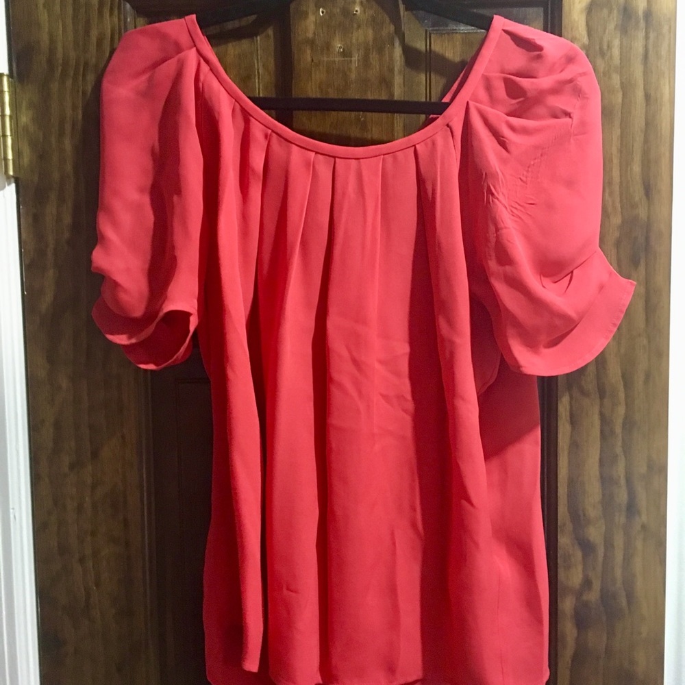 ❣️SALE❣️ Red-orange 100% silk Joie blouse